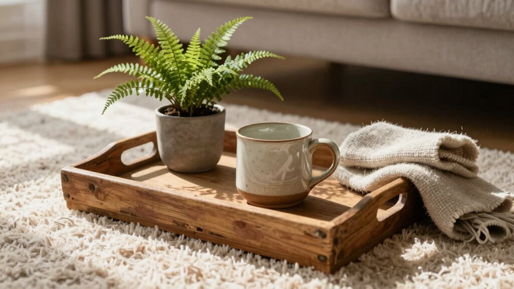 Creative Ways to Style a Wooden Tray for a Cozy Living Room Setup 7 cozy wooden tray styling ideas