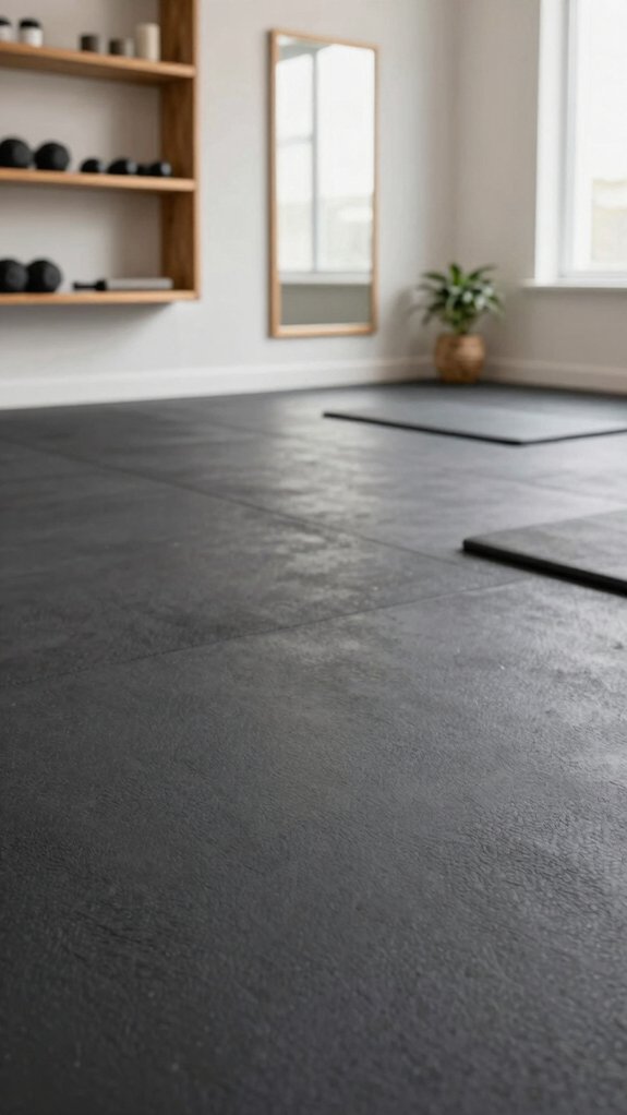 Home Gym Rooms Designed for Consistency, Not Motivation 6 cushioning quiet workout flooring