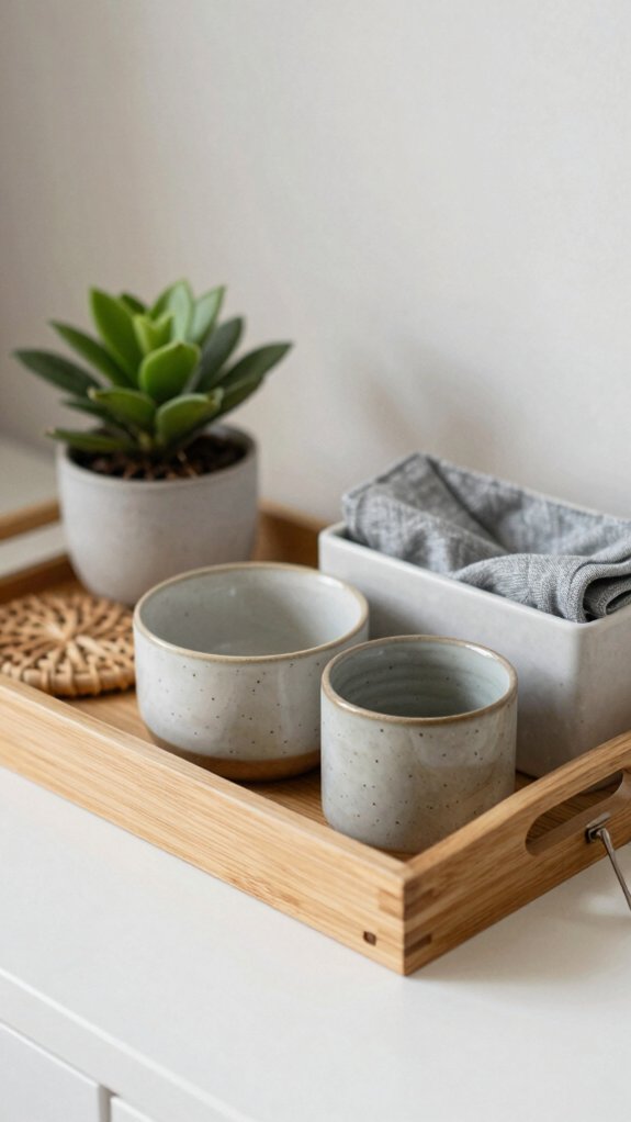 Small Space Tray Decor Ideas That Keep Your Home Looking Organized 5 daily grab and go tray setup