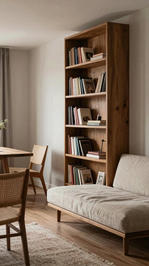 double sided pass through bookcase