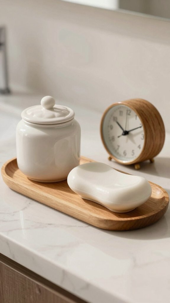 durable stylish bathroom tray materials