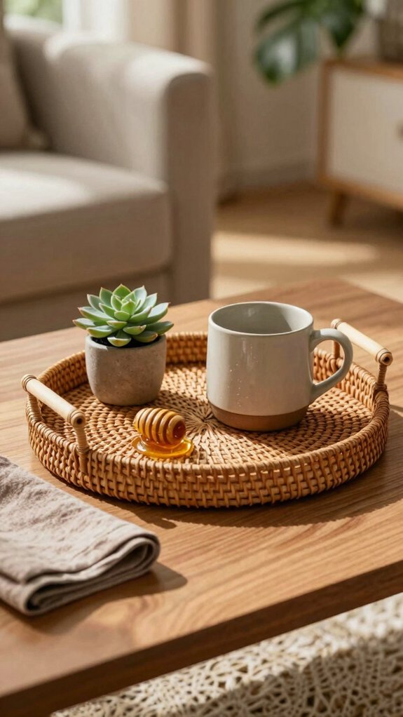 earthy cozy tray setup