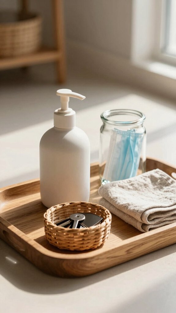 entryway tray hand sanitizer habit