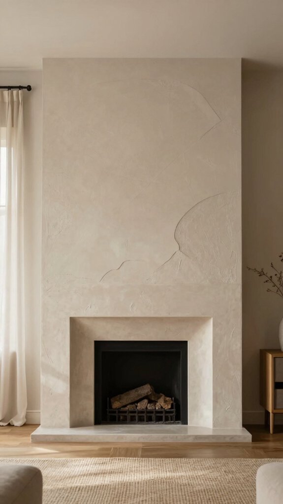 fireplace leads living room