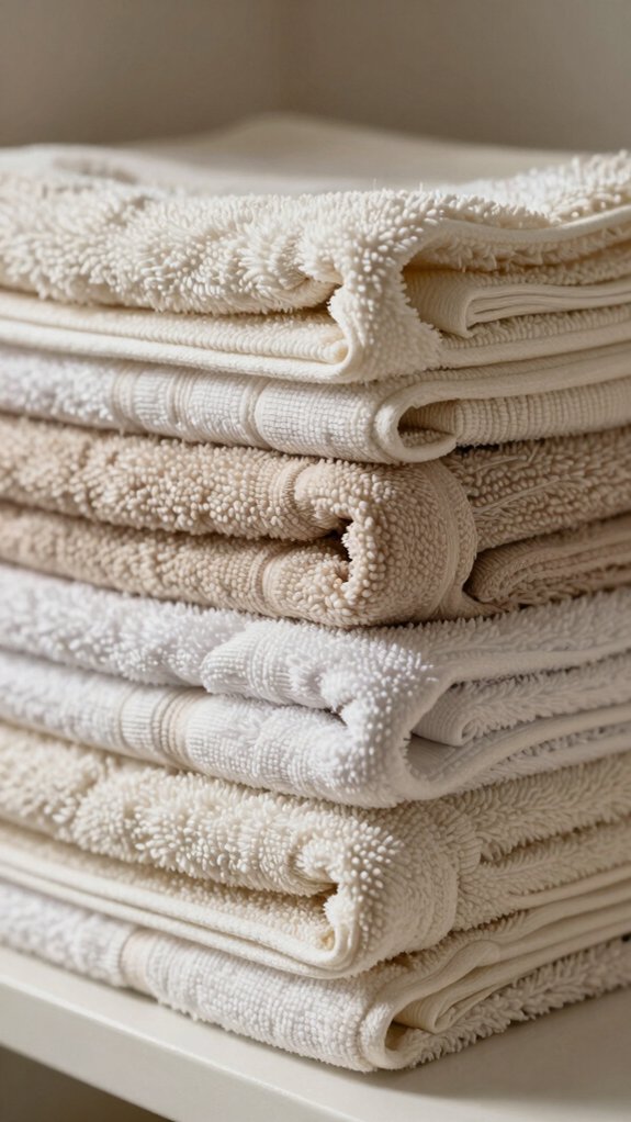 Towel Folding Methods That Actually Save Shelf Space 10 flat fold hanging roll up