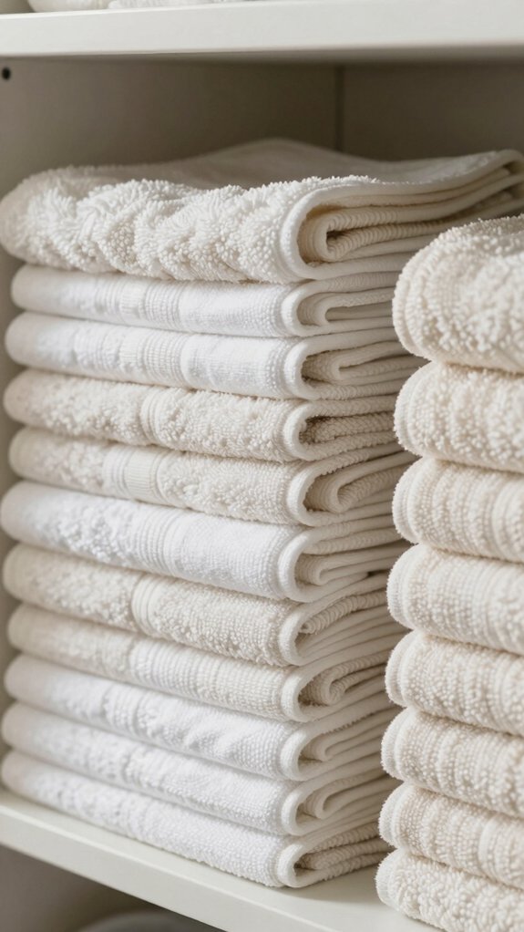 Towel Folding Methods That Actually Save Shelf Space 4 fold towels into neat thirds