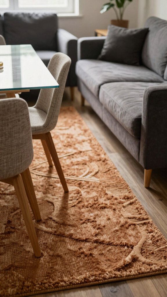 ground dining area with rug