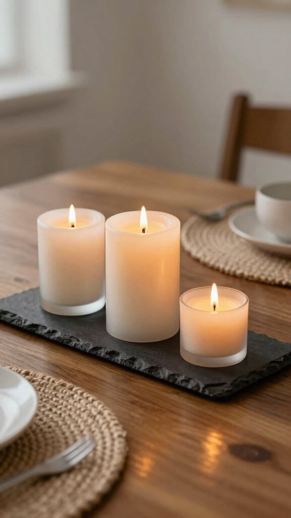 Candle Tray Decor Ideas That Instantly Make a Space Feel Warm and Elevated 18 keep open flames clear