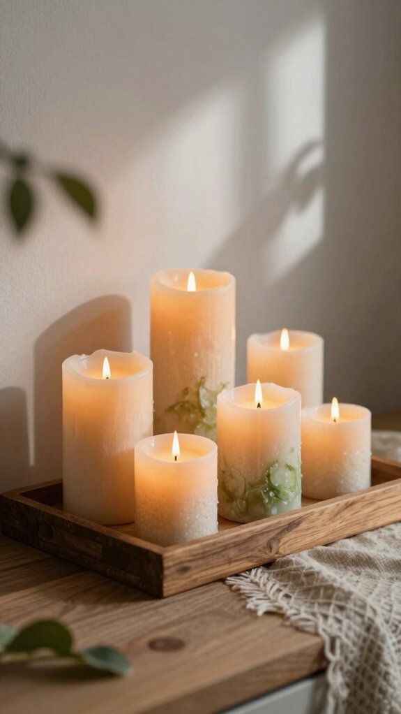 layer candles for depth