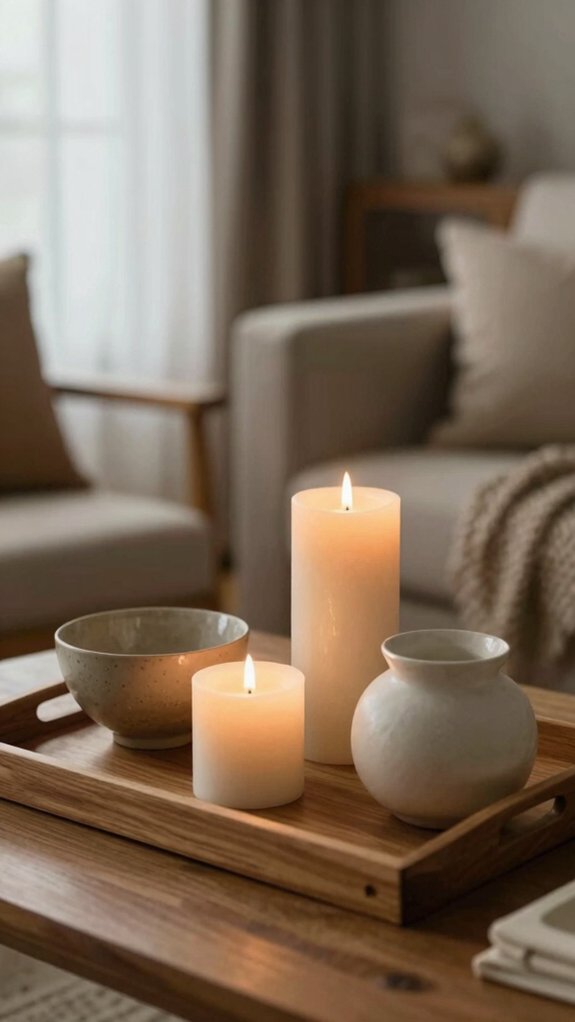 layered height with candles