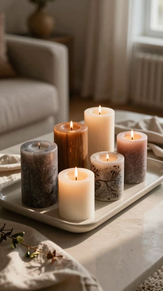 layered rectangular candle parade display