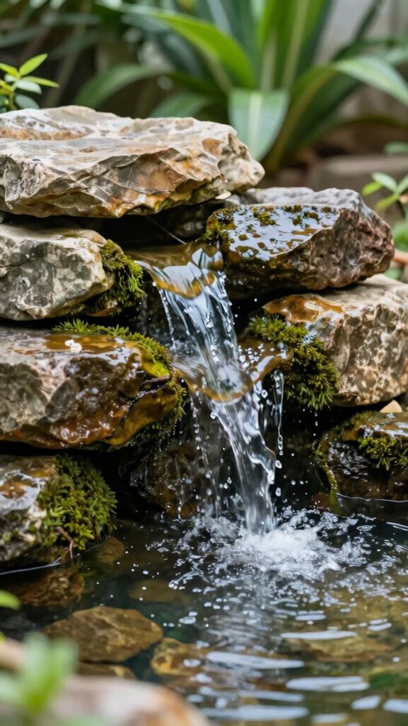 How to Build a Homemade Waterfall That Looks Natural and Runs Smoothly 10 led lights and moss touches