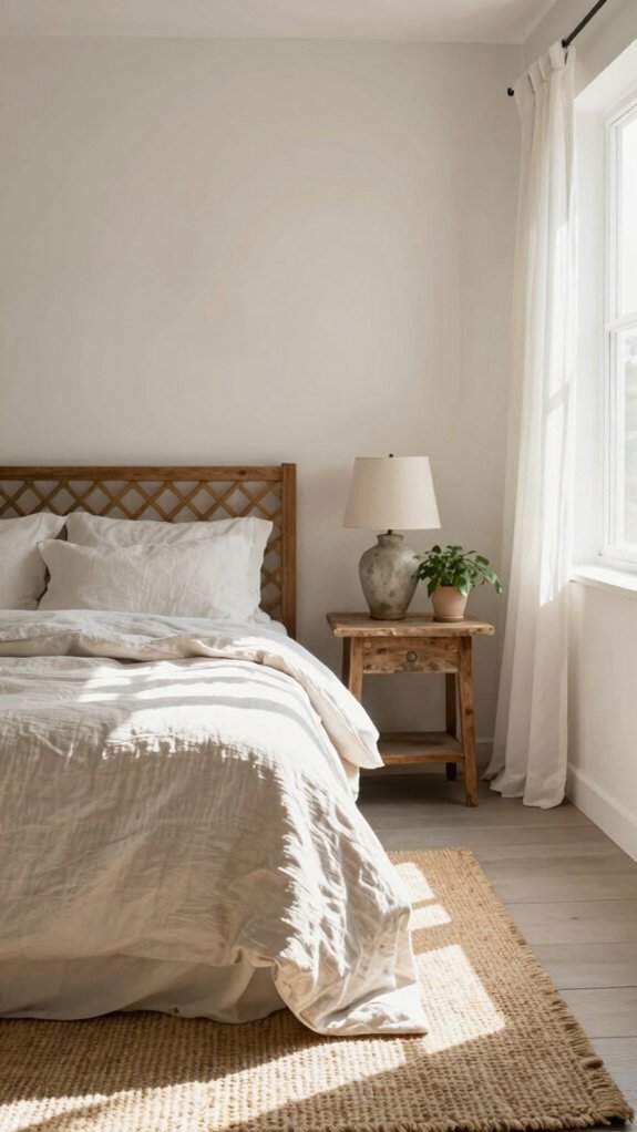 Farmhouse Bedroom Decor Ideas That Work Even Without a Closet 8 light warm neutral farmhouse