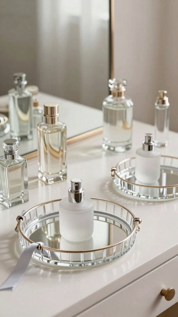 luxe glass gold trim trays