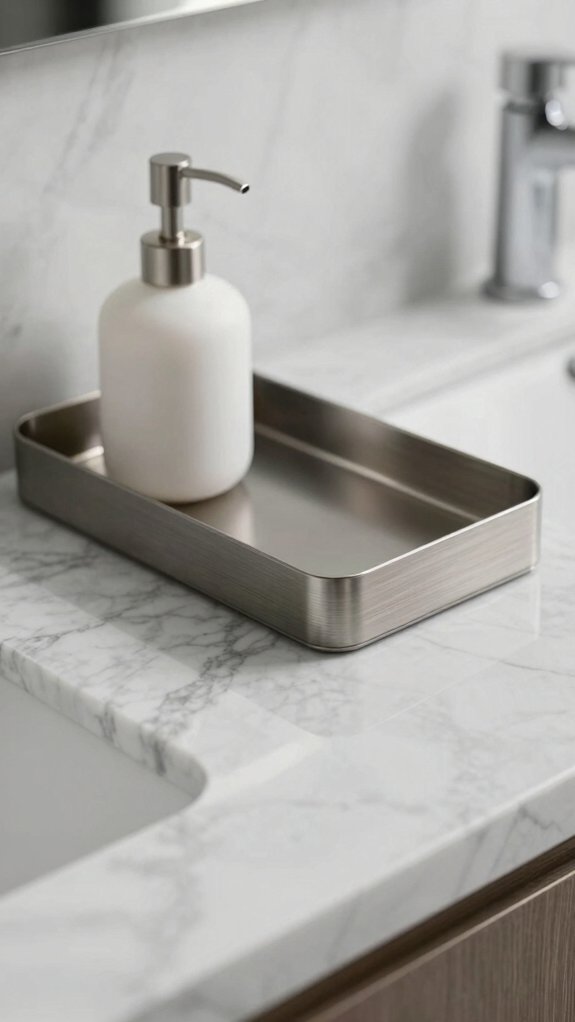 marble tray metal accents