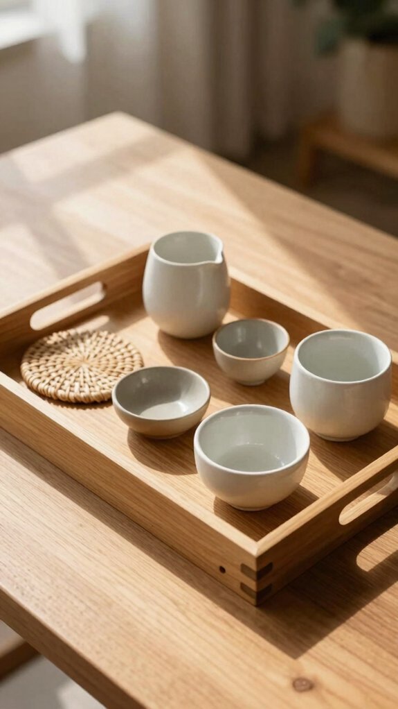 Small Space Tray Decor Ideas That Keep Your Home Looking Organized 12 match tray and table shapes