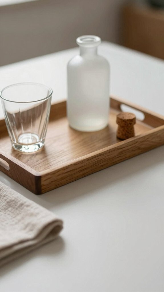 Minimal Tray Styling Ideas That Bring Balance to Your Home Decor 14 mini bar tray hosting set