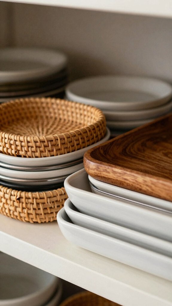 Small Space Tray Decor Ideas That Keep Your Home Looking Organized 11 nested trays keep items contained