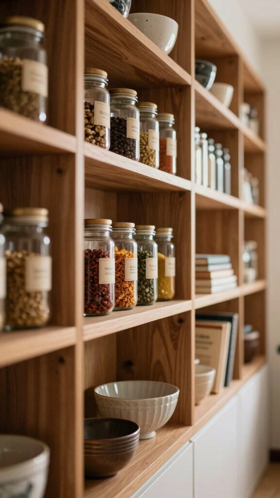 Built-In Shelves That Solve Storage Without Adding Furniture 5 open shelving organized spice zone