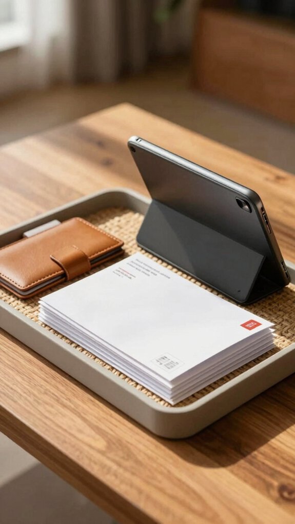 Small Space Tray Decor Ideas That Keep Your Home Looking Organized 6 prevent paper piles daily