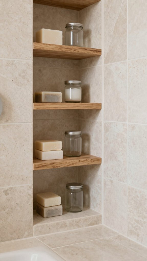 Built-In Shelves That Solve Storage Without Adding Furniture 10 recessed full length shower niche