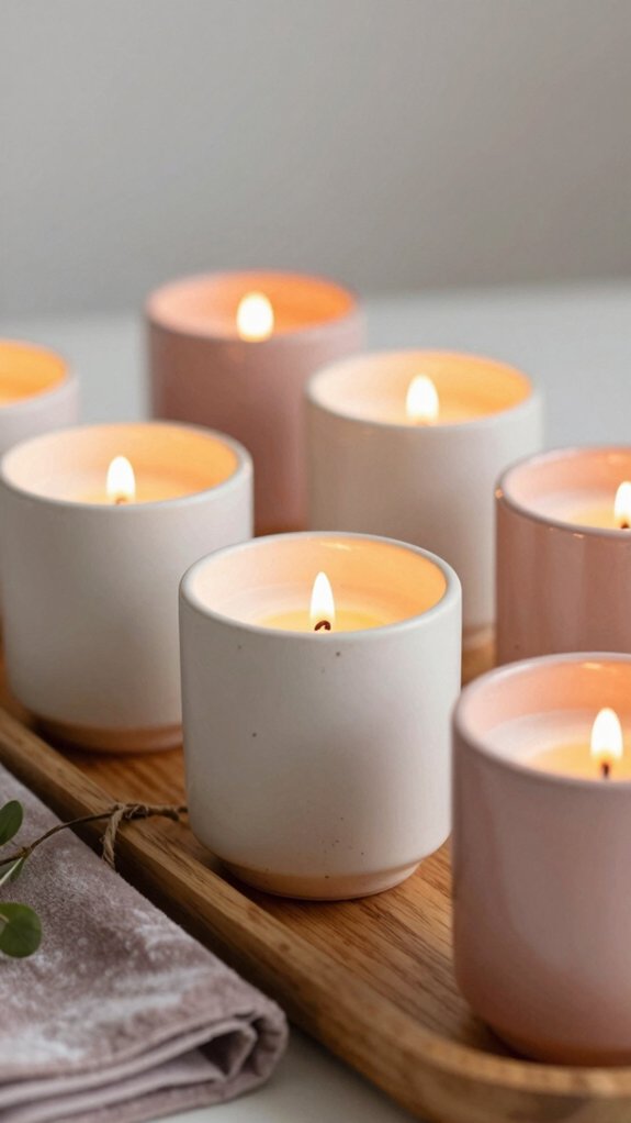 Candle Tray Decor Ideas That Instantly Make a Space Feel Warm and Elevated 2 rectangular tray layered candle arrangement