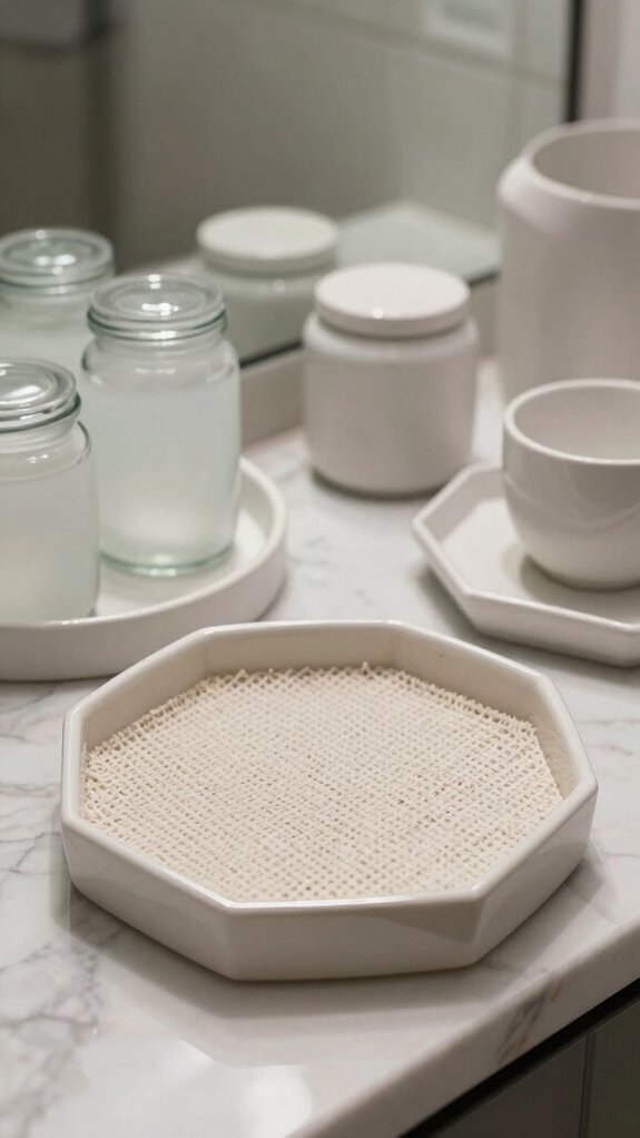 round and hex tray styling