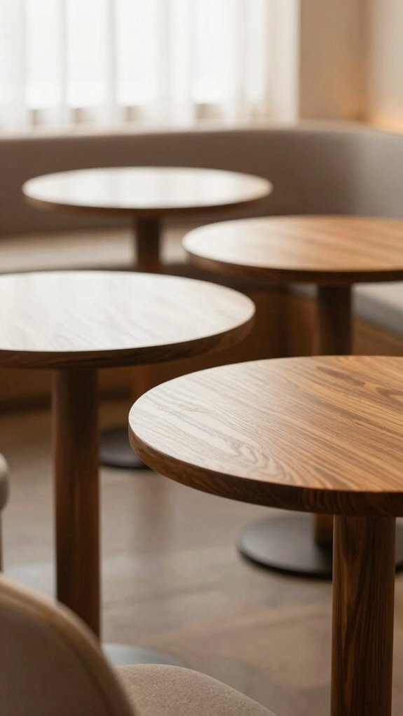 round pedestal table maximizes legroom
