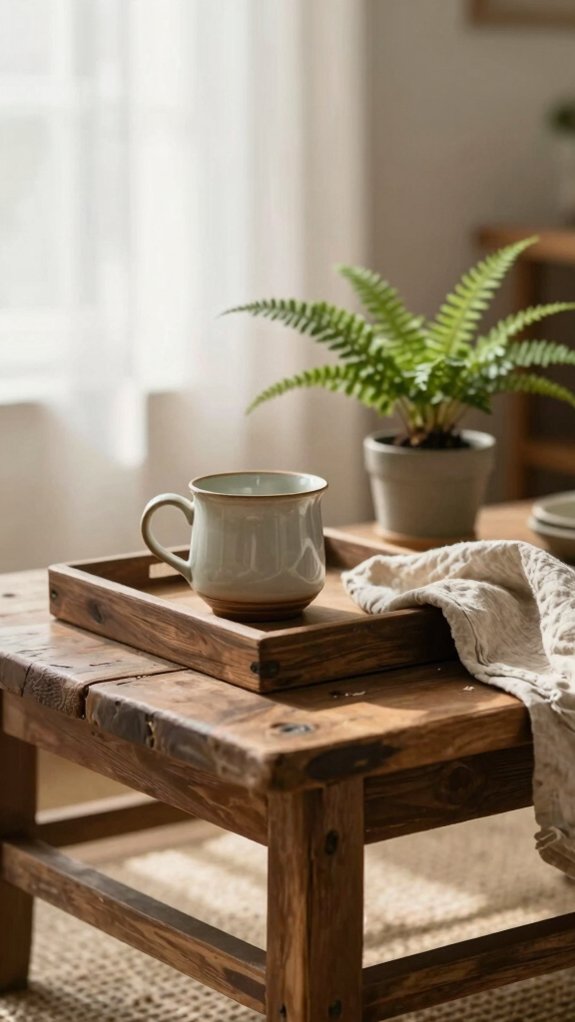 rustic farmhouse coffee tray