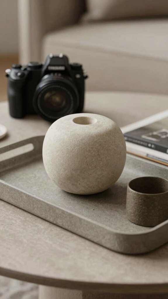 sculptural vase with textured base