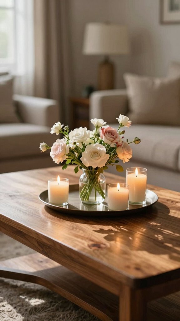 seasonal candle and greenery swaps