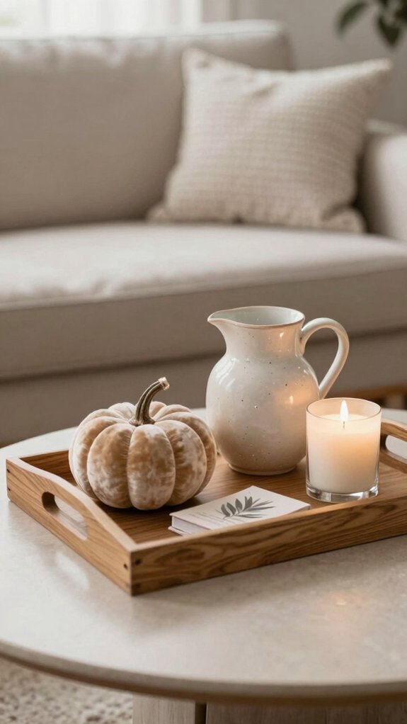 Decorative Tray Ideas for Living Room That Look Styled Not Cluttered 10 seasonal tray texture refresh