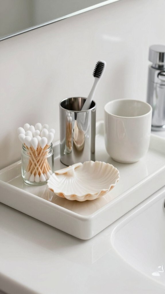 sleek pale lacquer vanity tray