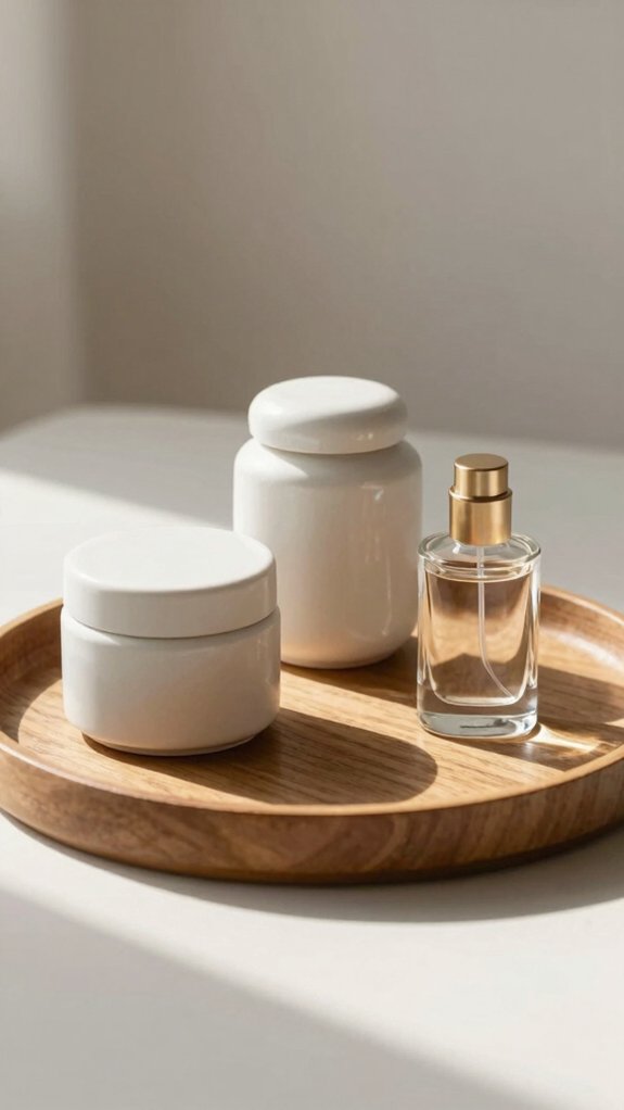 Minimal Tray Styling Ideas That Bring Balance to Your Home Decor 10 small spa vanity organization