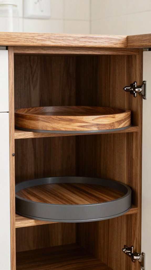 Corner Kitchen Cabinets That Finally Eliminate Dead Space 5 smooth turning corner cabinet tray