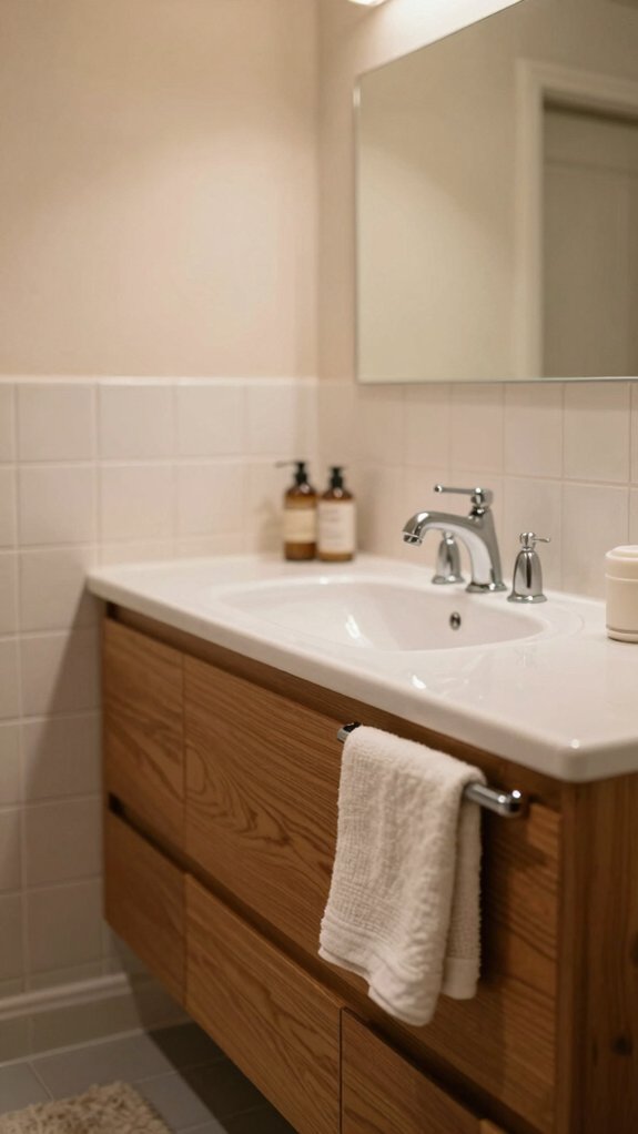 Mid Century Bathrooms That Feel Warm Without Looking Vintage 9 soft spa bathroom lighting