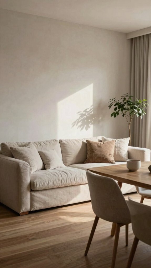 Living Dining Layouts That Reduce Visual Noise Instantly 15 soften with textiles