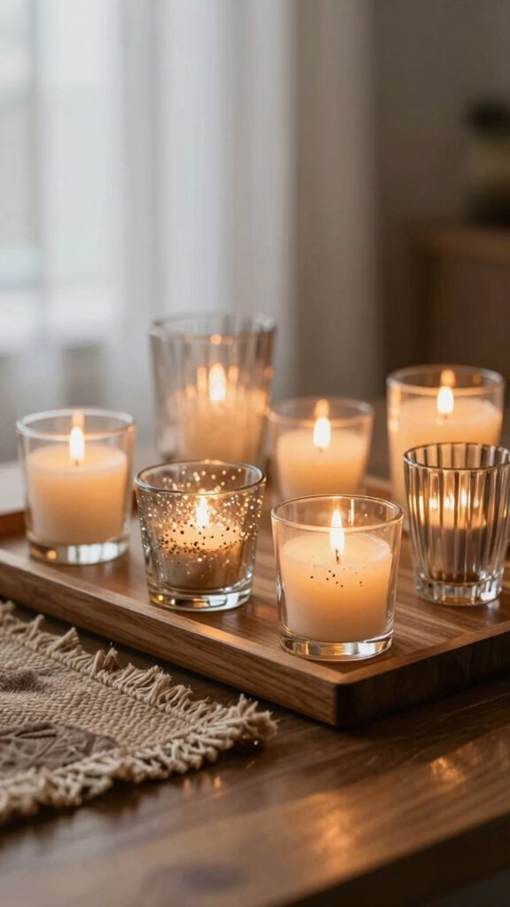 sparkly tray of votives