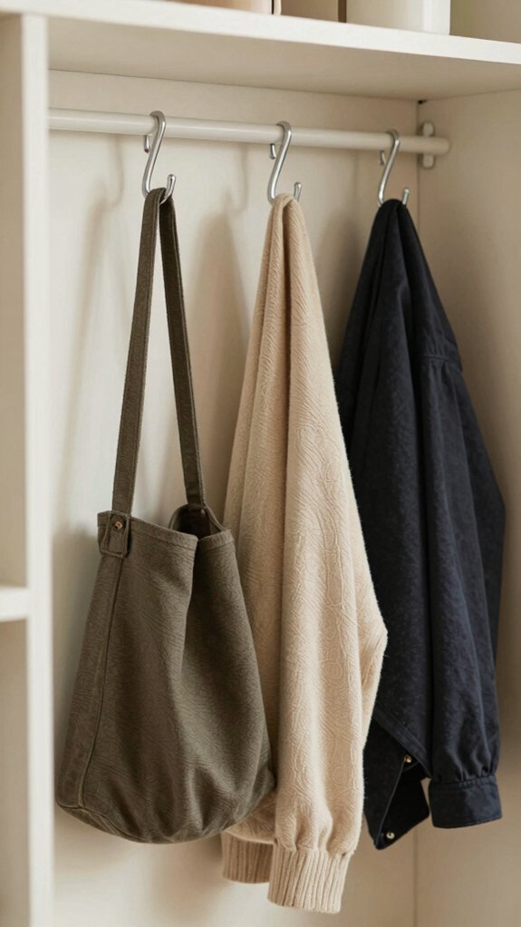 Small Space Storage System That Organizes Your Entire Room Without a Closet 4 sturdy hooks for daily entry
