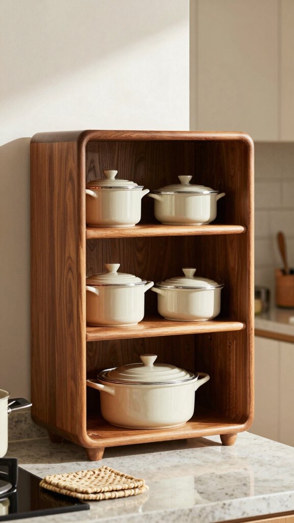 Corner Kitchen Cabinets That Finally Eliminate Dead Space 6 swing out corner pot organizers