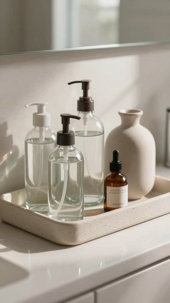 tall bottle small front vase