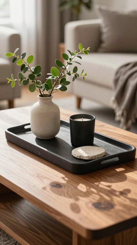 three piece balanced tray styling