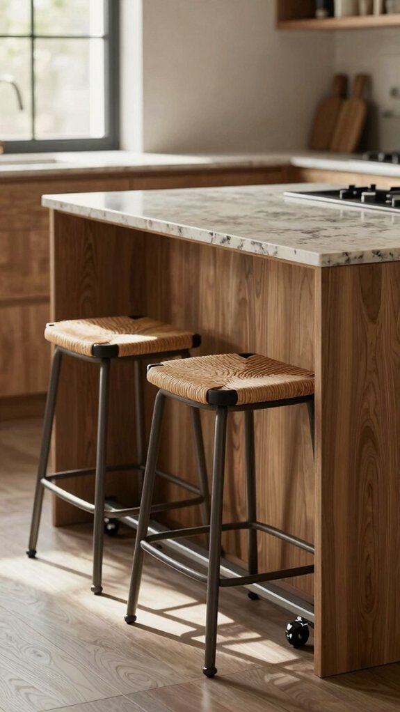 tight kitchen rolling island prep