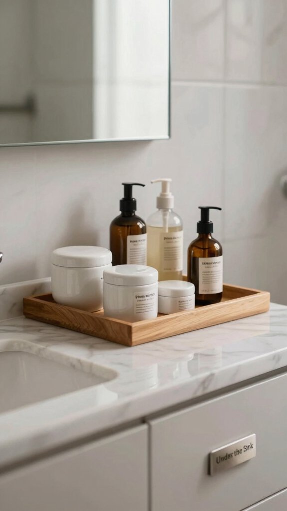 under sink hair product storage
