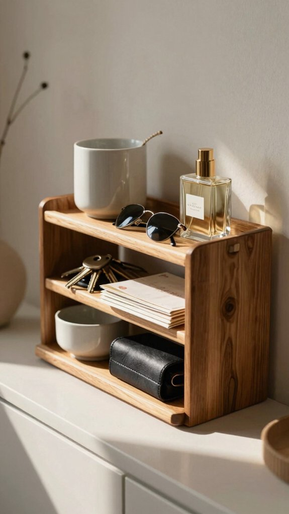 use wall space above tray