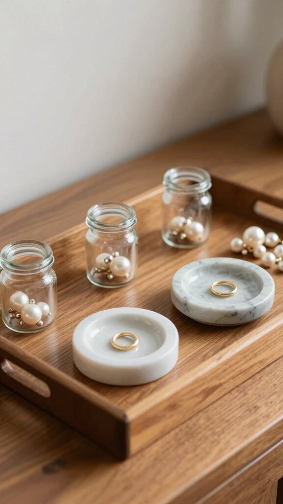 Small Space Tray Decor Ideas That Keep Your Home Looking Organized 8 vanity tray for spill control