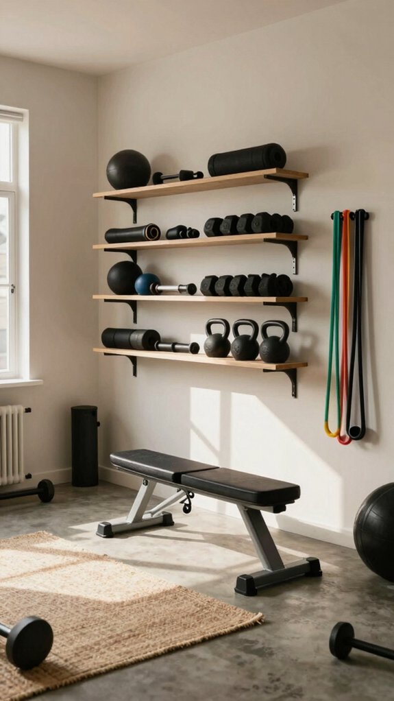 Home Gym Rooms Designed for Consistency, Not Motivation 13 visible easy access workout storage