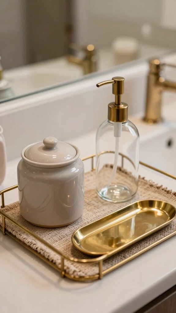 warm brass tray styling cues