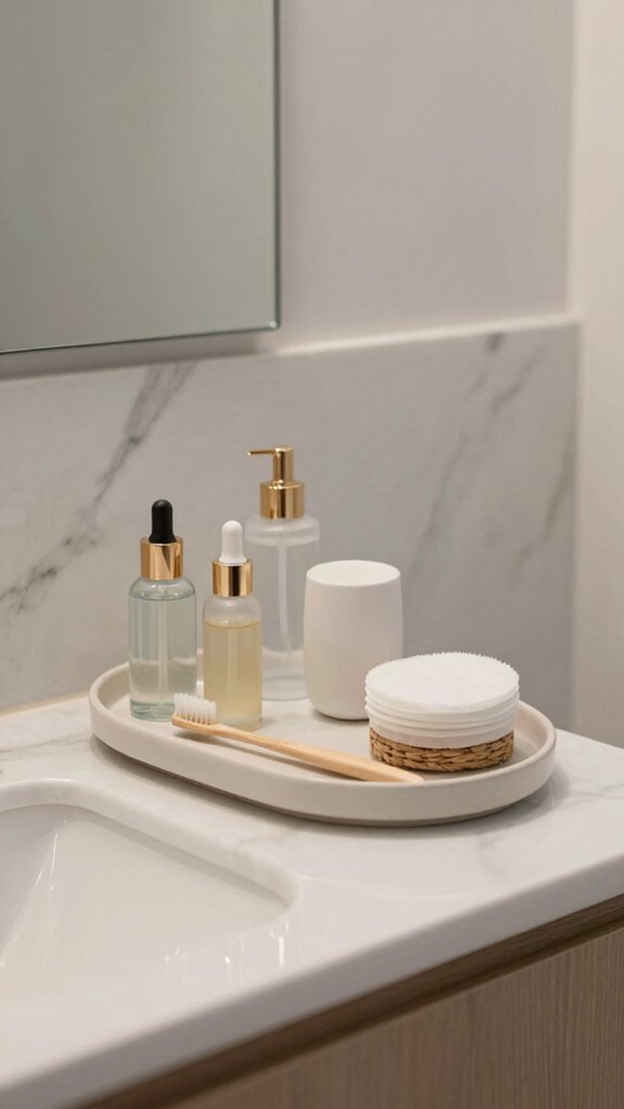 waterproof marble skincare tray