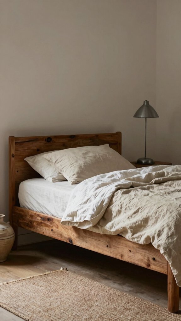 Farmhouse Bedroom Decor Ideas That Work Even Without a Closet 10 weathered wood metal linen